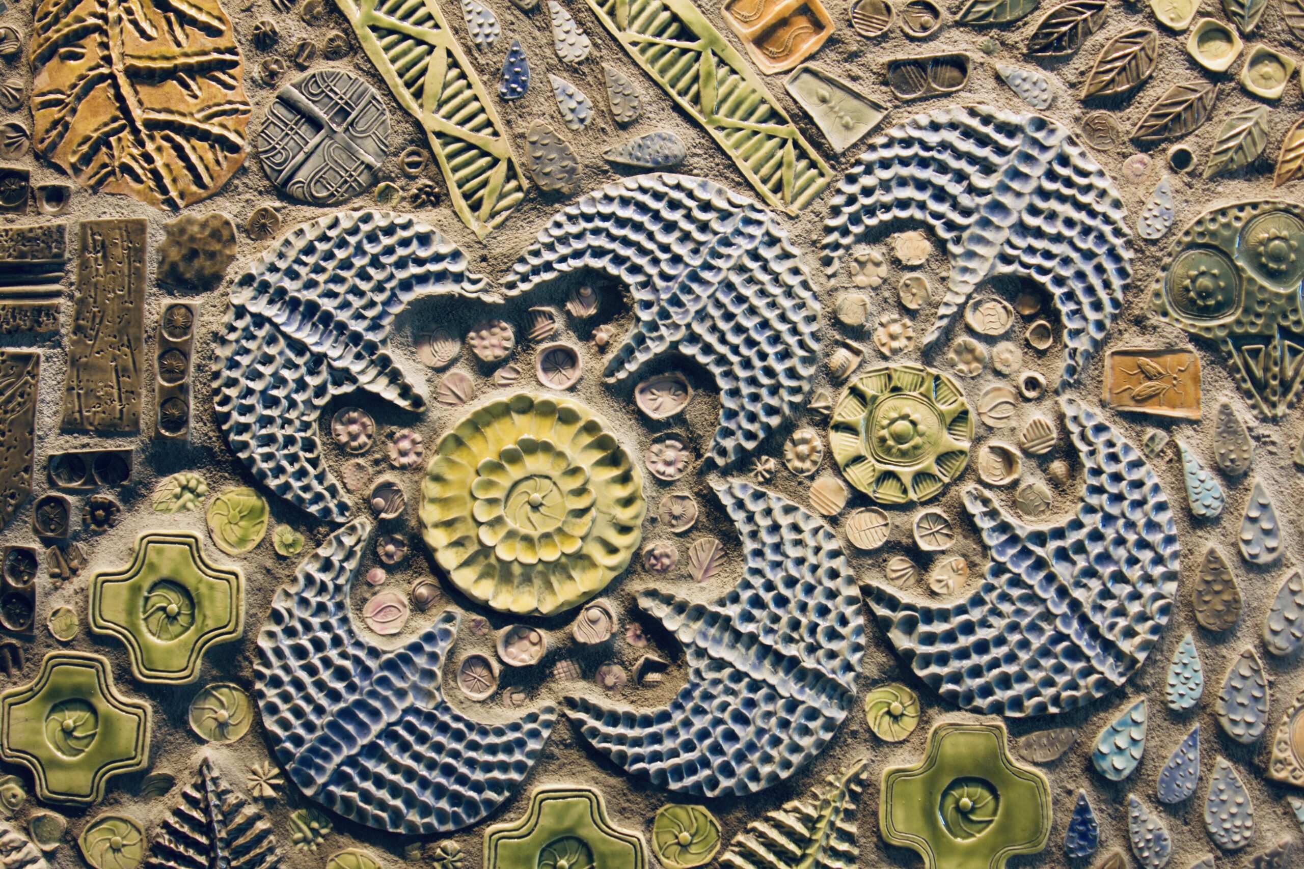 Handmade ceramic tile mosaic